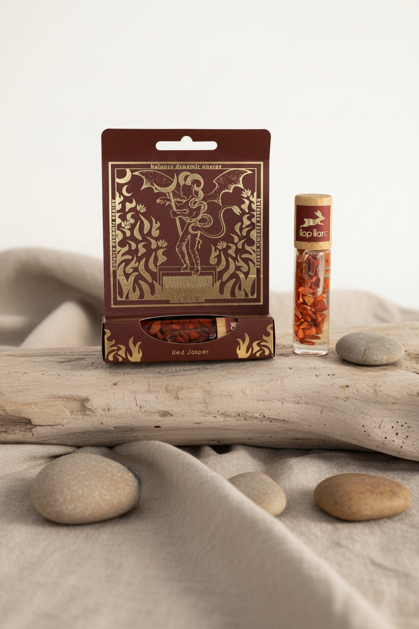 Hop Hare Tarot Roll On – The Devil med rød jaspis sten