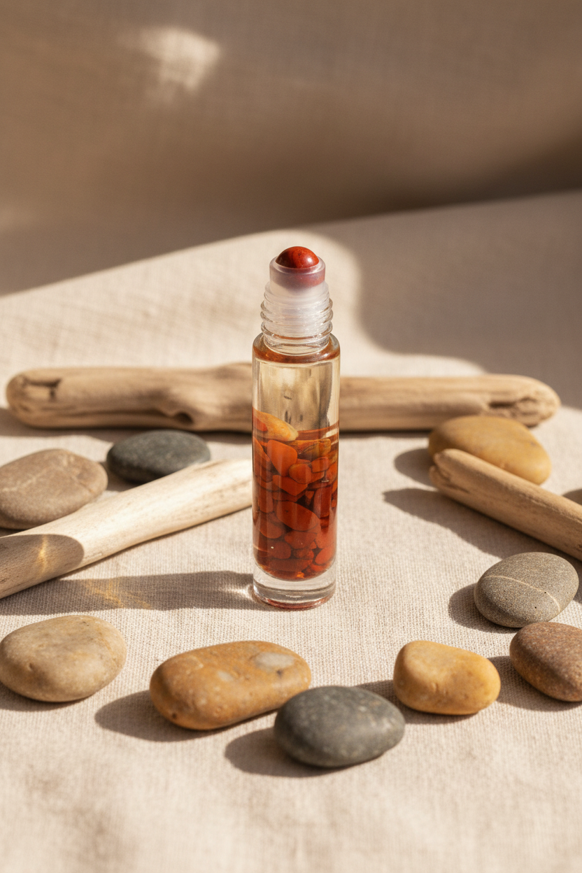 Hop Hare Tarot Roll On – The Devil med rød jaspis sten