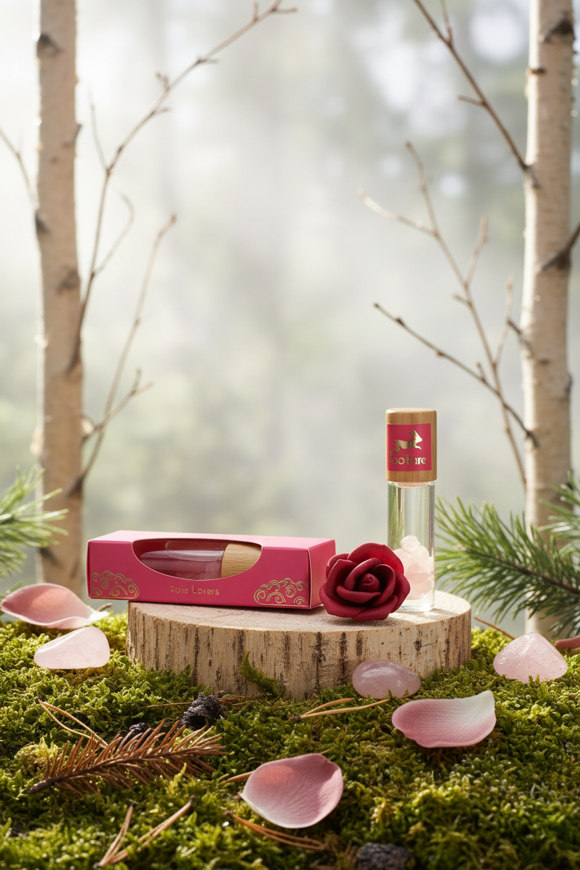 Hop Hare Tarot Roll-On – The Lovers med rosenkvarts