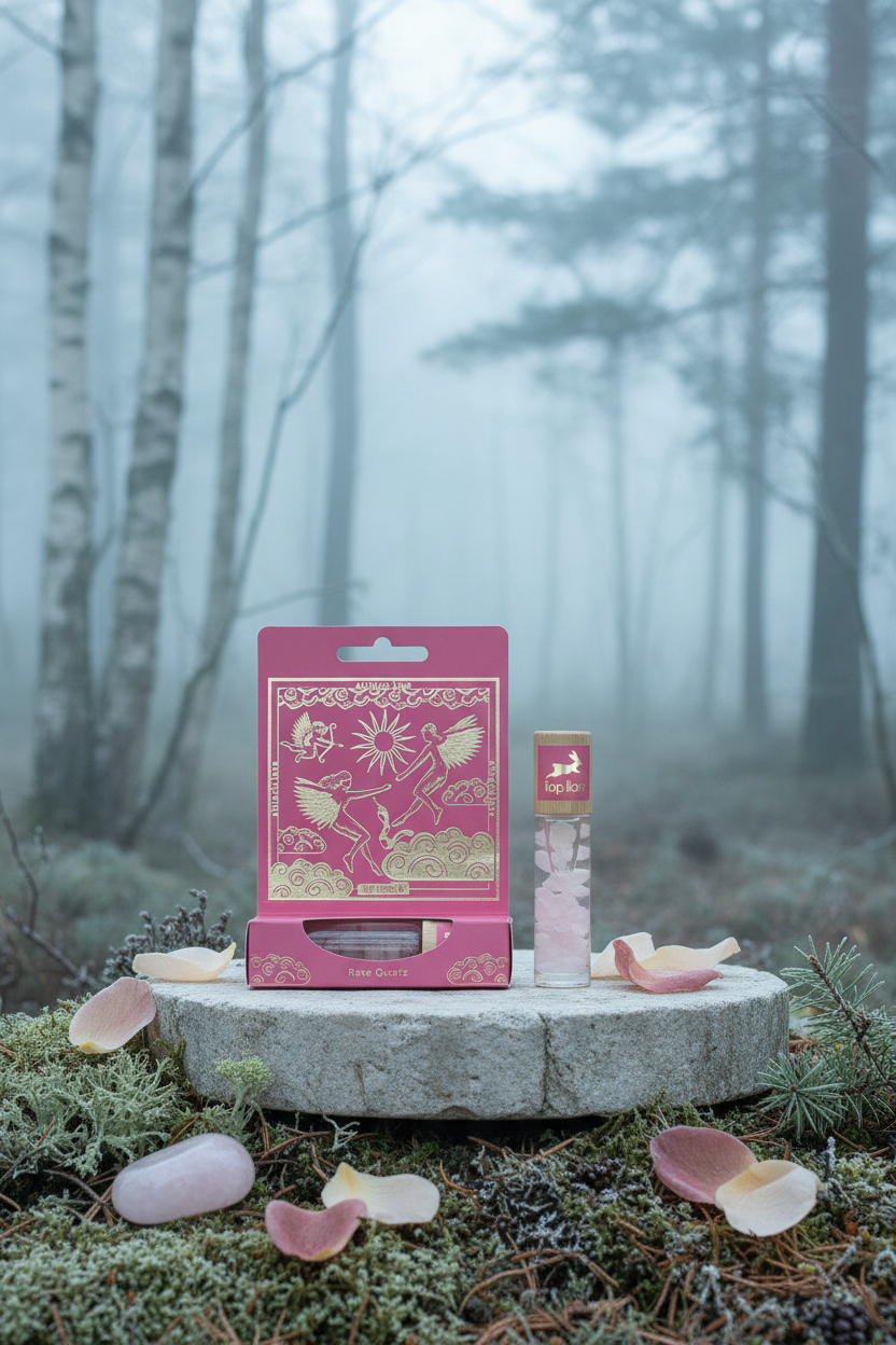 Hop Hare Tarot Roll-On – The Lovers med rosenkvarts