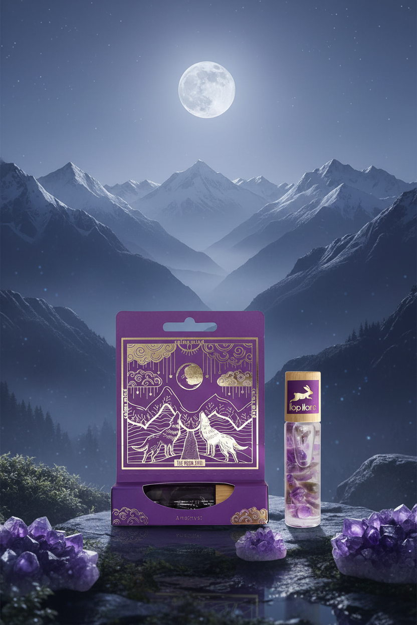 Hop Hare Tarot Roll On – The Moon med ametyst