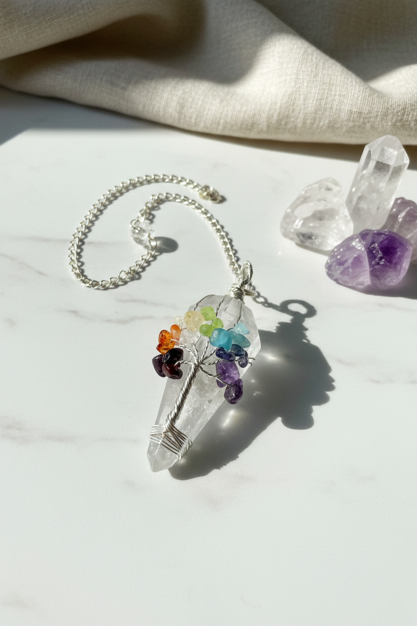 Magic Pendulum – Seven Chakra – Rock Quartz