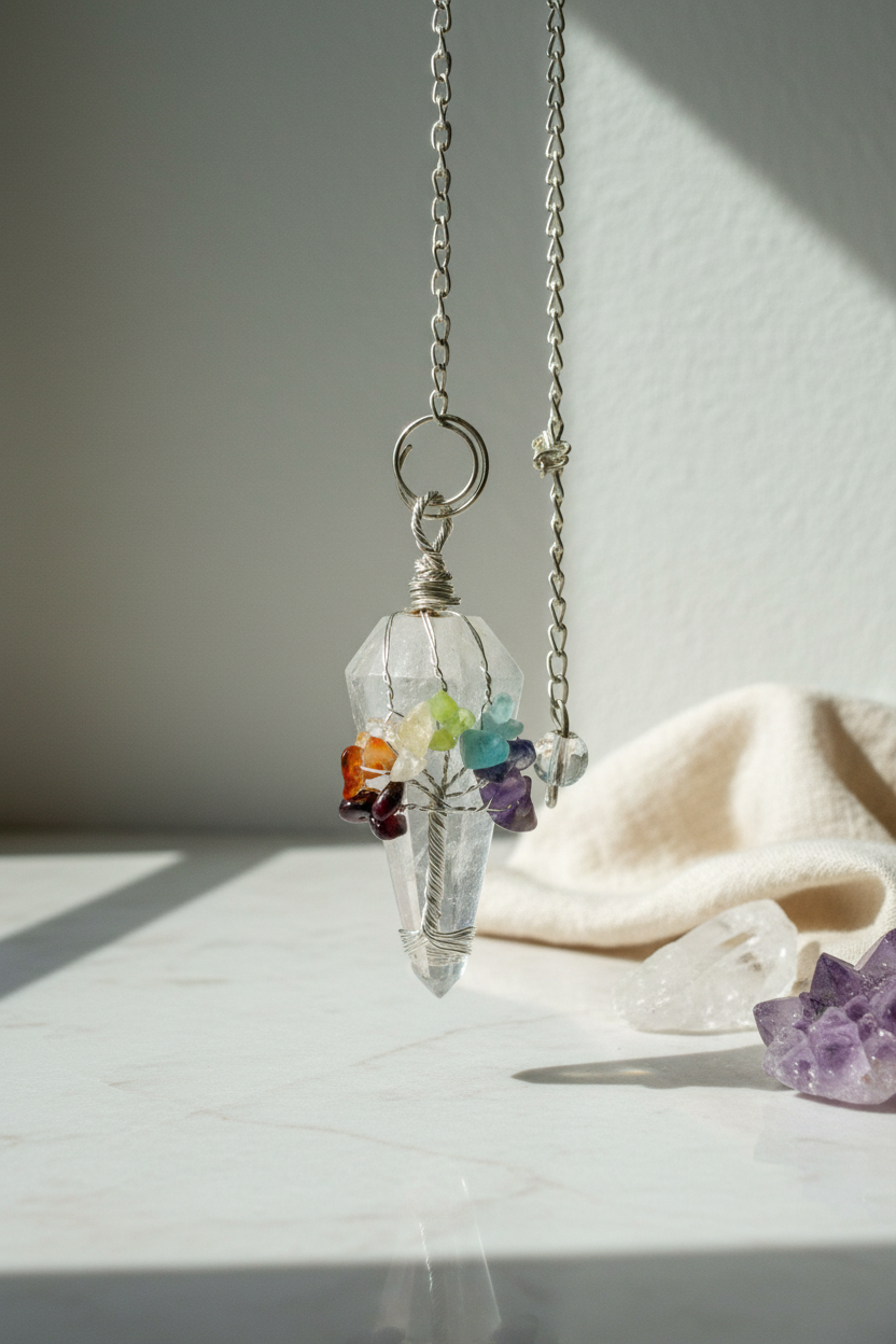 Magic Pendulum – Seven Chakra – Rock Quartz