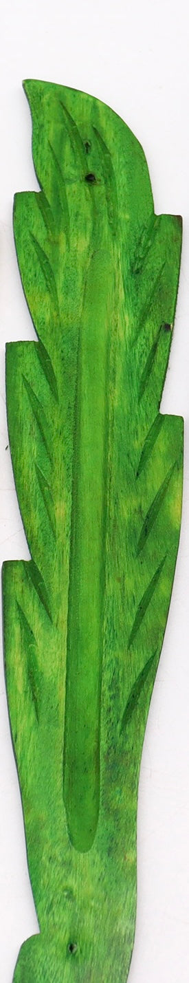 Bladformet røgelsesholder i mangotræ.