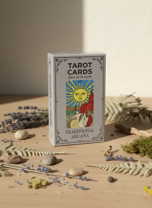 Traditional Arcana · Tarotkort med guidebog