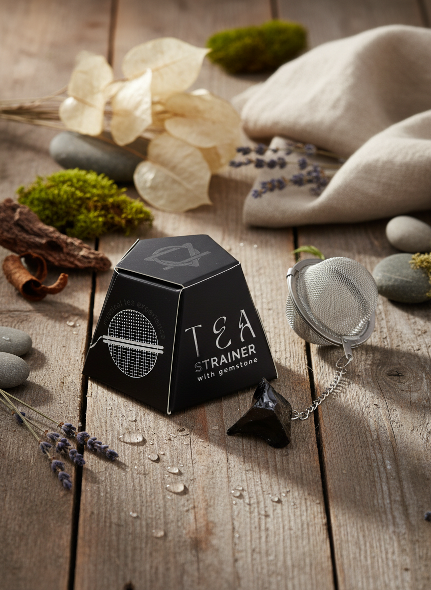 Te-si med rå sort obsidian