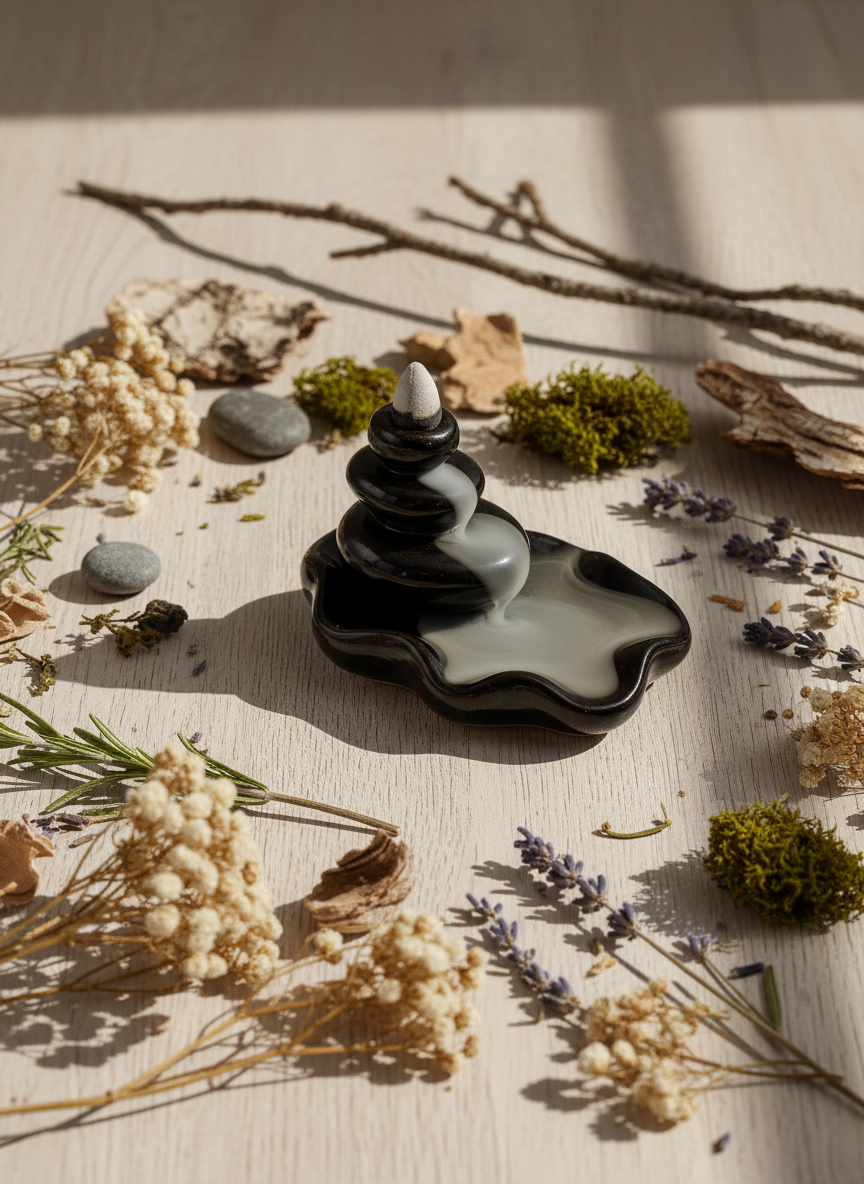 Backflow Røgelsesholder – Store Sten i Bassin