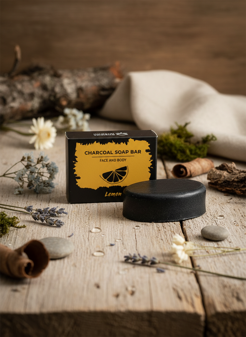 Trækulssæbe 85 g – Citron