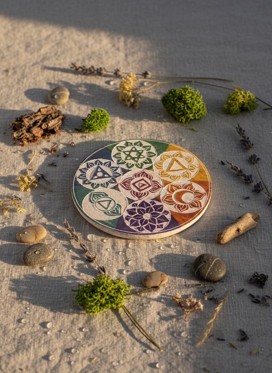 Røgelsesholder i fedtsten · Seven Chakra