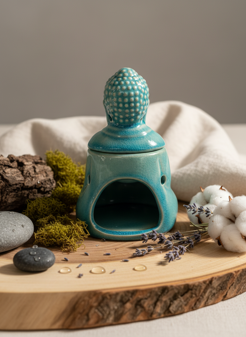 Oliebrænder – Siddende Buddha