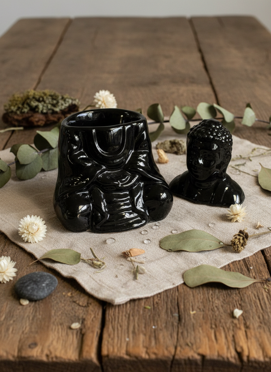 Oliebrænder – Siddende Buddha