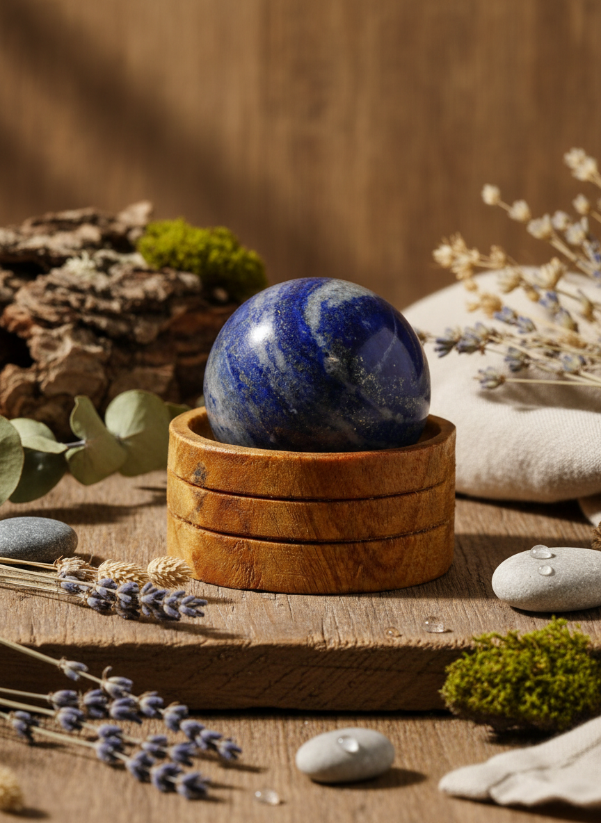 Lapis Lazuli Kugle – 50 mm med stand