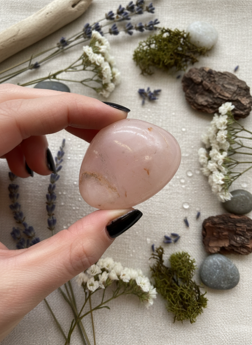 Rosenkvarts – Large African Tromlesten (ca. 30–50 mm)