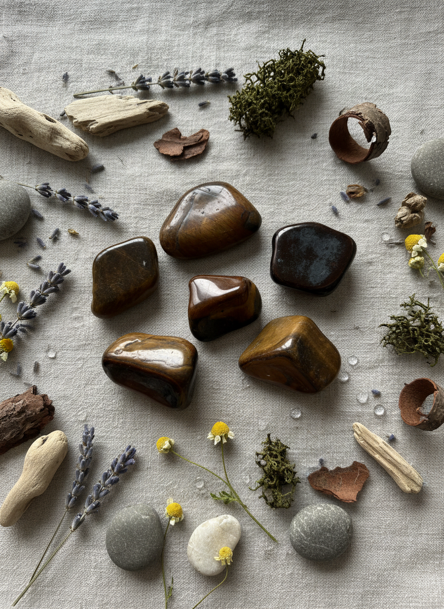 Tigerøje – Large African Tromlesten (ca. 30–50 mm)