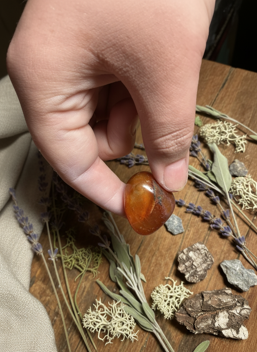 Karneol – Tromlesten (ca. 20–30 mm)