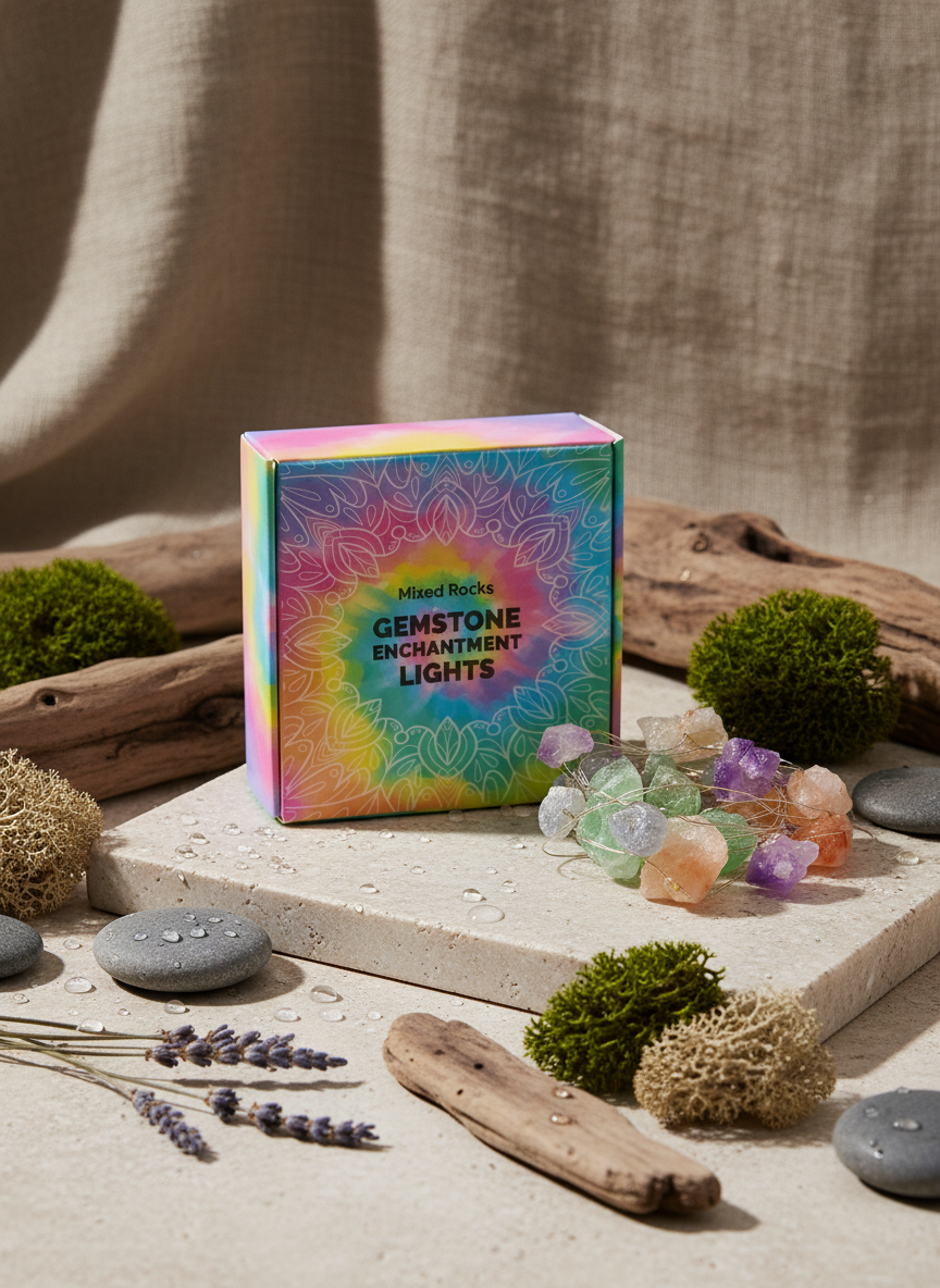 Krystal Lyskæde – Mixed Stones (USB)