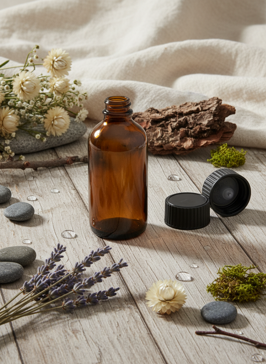 Amber Glasflaske 120 ml – Til Egen Olieblanding