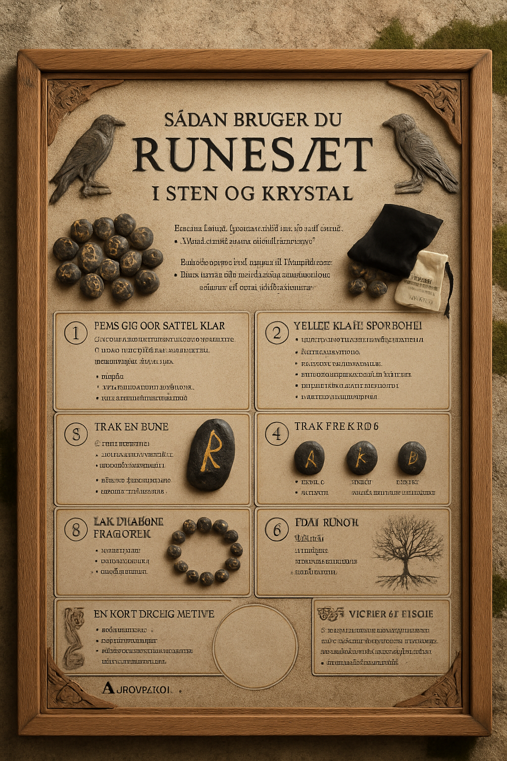 Runestenssæt med dansk guide