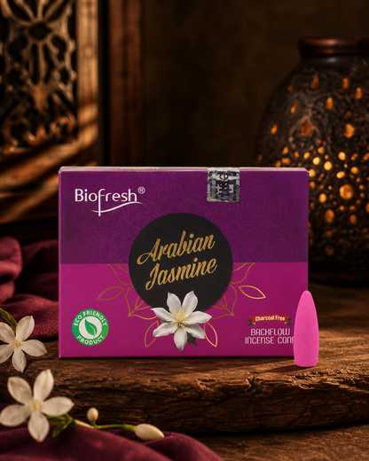 Biofresh Arabian Jasmine kulfrie backflow røgelseskegler – 40 stk.