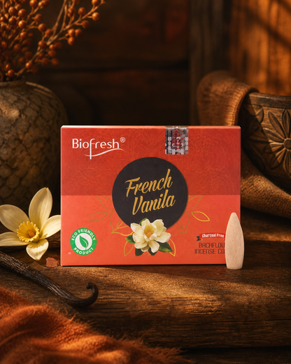 Biofresh French Vanilla kulfrie backflow røgelseskegler – 40 stk.