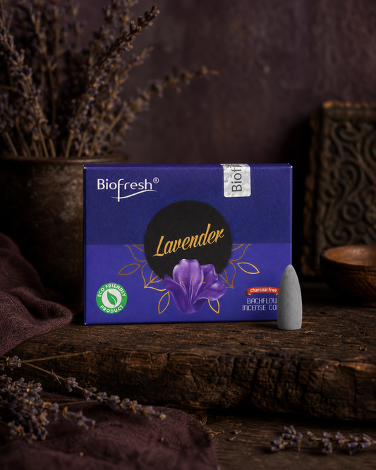 Biofresh Lavender kulfrie backflow røgelseskegler – 40 stk.
